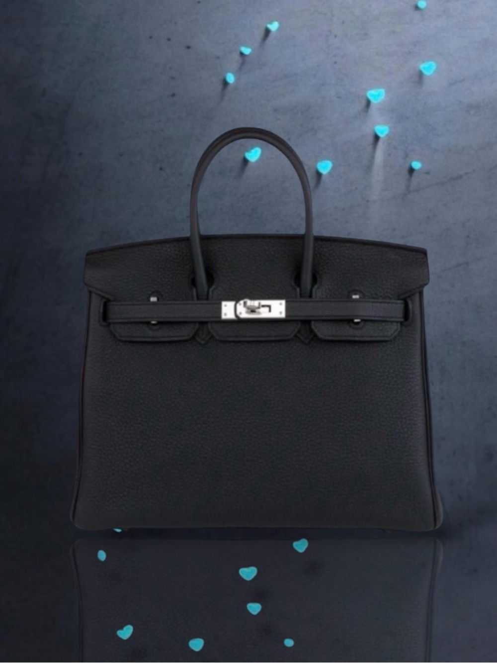 🆕💕HERMES Birkin 25 Black / Noir (89) Togo Leather & Palladium Hardware • NIB